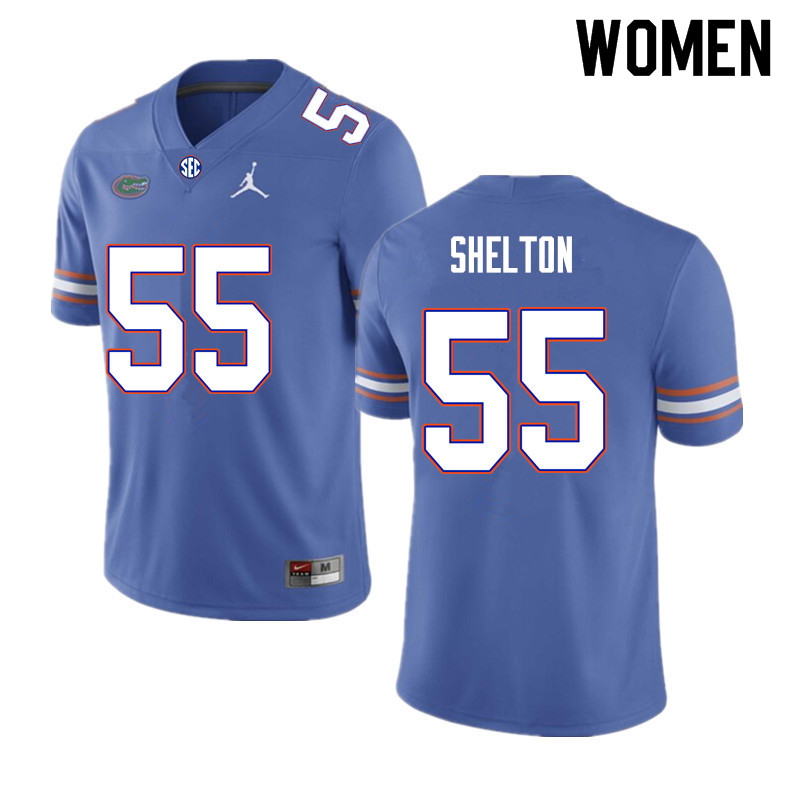 Women #55 Antonio Shelton Florida Gators College Football Jerseys Sale-Royal - Click Image to Close